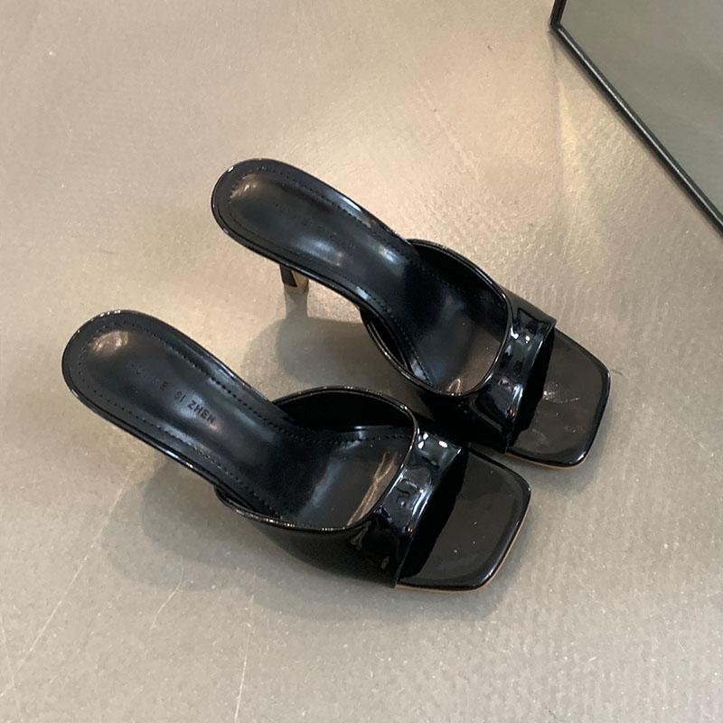 Fashion Fashion Square Toe Women 7cm Heels Pumps Shoes New In Spring Summer Female Slip On Footwear Ladies High Heels Shoes Slides