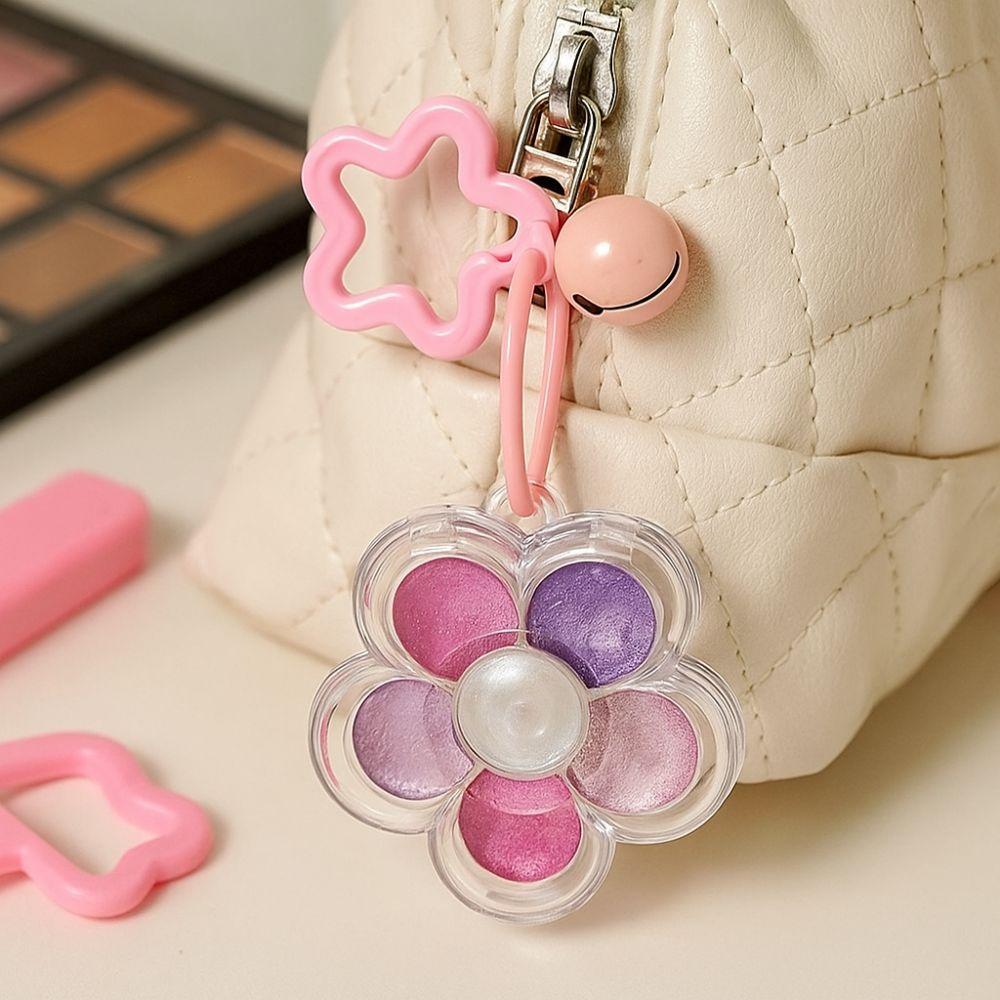 Decorative Flower Paint Box Keychain Multicolour Portable Keychain Creative Color Box Bag Pendants