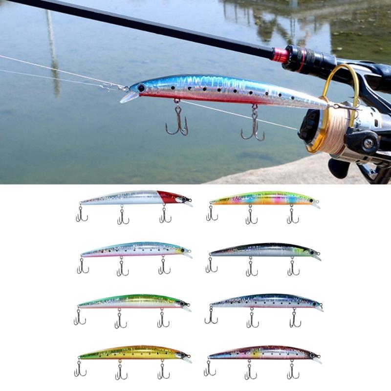 3D Artificial Fishing Lures with 3 Hooks High Attraction Life Like Swimbait Hard Baits for Freshwater and Saltwater