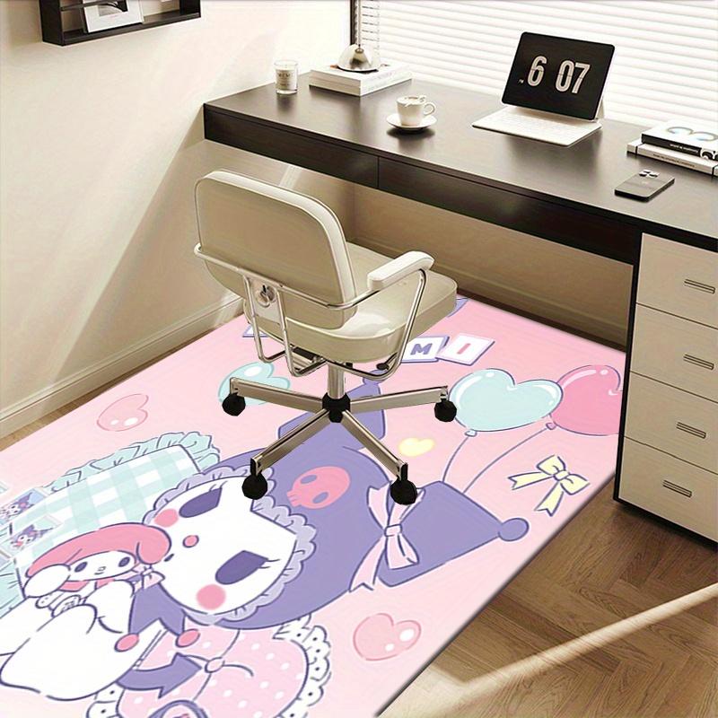 Office Rug Kuromi, Pastel Anti-Slip Rug, Machine Washable for Living Room, Bedroom, Office, Multiple Sizes, Bedroom Mat, Decorative Mat, Durable Mat,