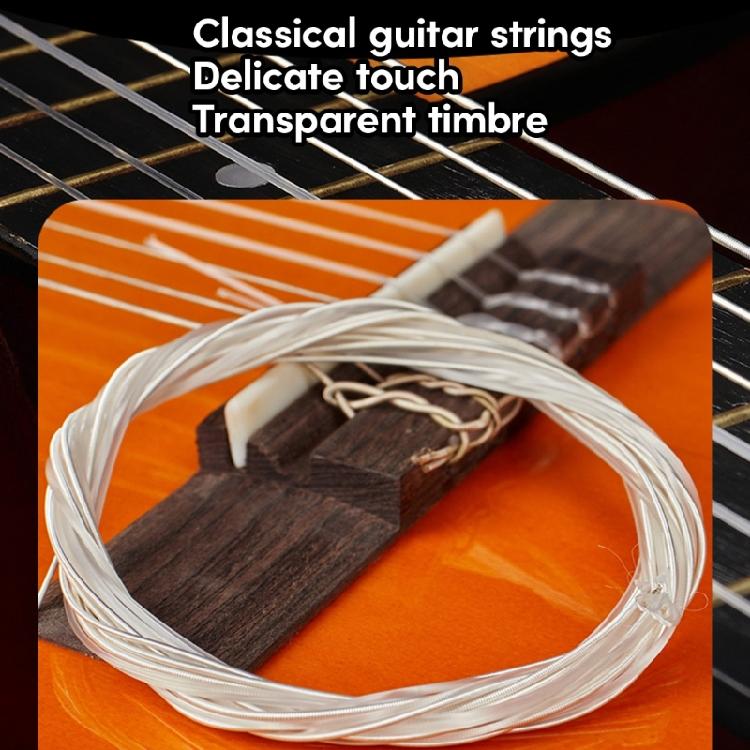 6Pcs Classical Guitar Strings Nylon Guitar String Wound Silver Color Plated