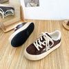 6595 Latex Insole/2025 New Star Platform Retro Board Shoes Women's German Training Shoes Round Head Casual White Shoes