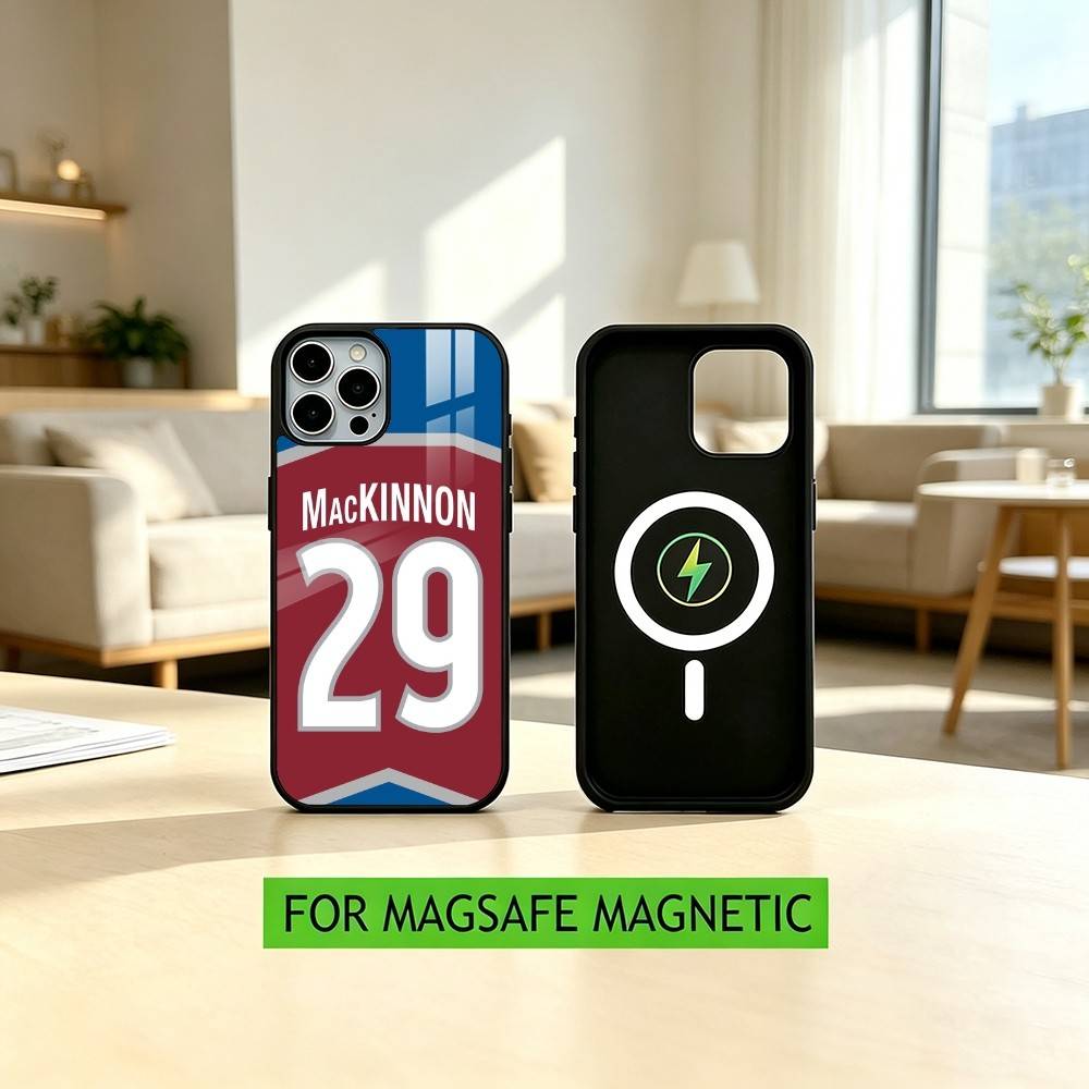 Hockey Player Nathan MacKinnon Phone Case For iPhone17,16,15,14,13,12,11 Plus,Pro Magnetic For Magsafe Wireless Charging