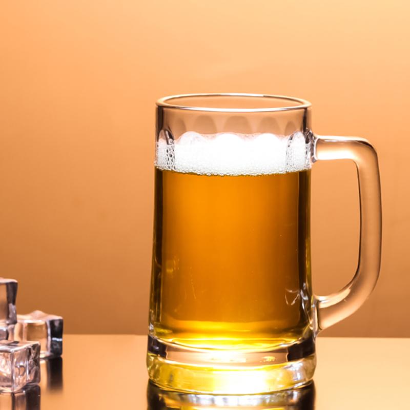 400ml 2pcs Set Craft Beer Glass with Handle Heat Thick Bottomed Beer Glass Party Transparent Drinkware Resistant Tea Water Cup