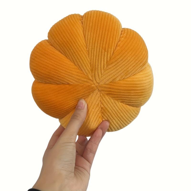 3D Pumpkin Pillow 20cm Plush Teddy Fleece Floor Cushion Halloween Decor 4 Colors Light Brown White Pink Green Cozy Throw Pillow