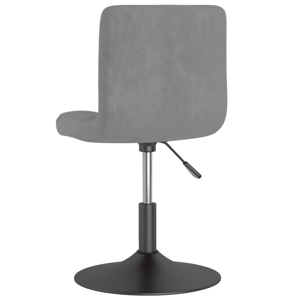 Dining Chair Swivel Light Grey Velvet