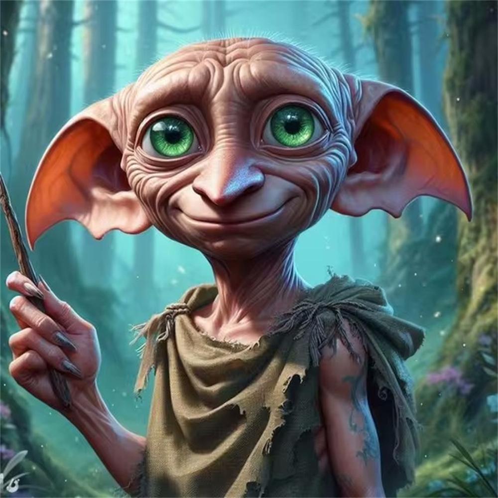 Harry Potter Dobby 5D DIY Κιτ Ζωγραφικής με Διαμάντια Κινούμενο Σχέδιο Σταυροβελονιά Ξωτικό Χειροποίητο Ψηφιδωτό Τέχνης Διακόσμηση Σπιτιού Δώρα