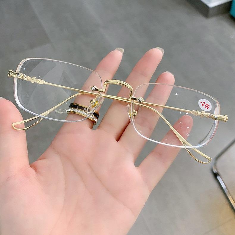Frameless HD Anti-Blue Light Reading Glasses for Middle-Aged & Elderly