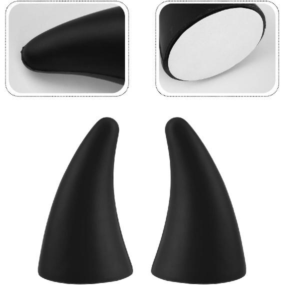 FAVOMOTO 2PCS 3D Devil Horns Sticker, Halloween Anti Collision Car Bull Horns Protector Decals Ornaments for Halloween Car Front Rear Bumper