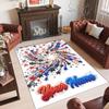Space Cosmic Theme Crystal Velvet Rug Personalized Custom Name Text Soft Floor Mat Home Decor