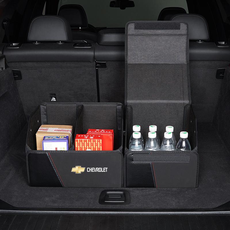 Car Trunk Leather Organizer Bin Travel Storage Box For Chevrolet Cruze Malibu Colorado Suburban Equinox Blazer Trax Camaro Spark