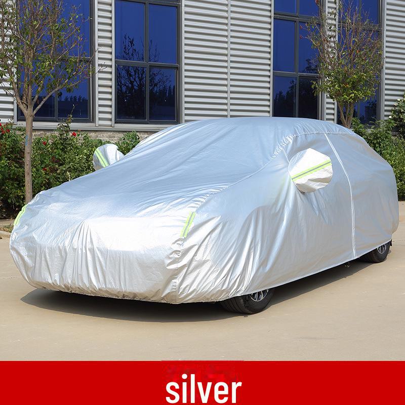 

Прочный водонепроницаемый и солнцезащитный автомобильный чехол с тканью Оксфорд и бархатным солнцезащитным козырьком S, Silver plus velvet thick aluminum foil