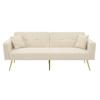 Old sku:WF200993995B,Sofa Bed with Bed Function, Adjustable Angle, Golden Legs, with Cushions and Side Storage Pockets