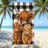 Europäisches und Amerikanisches Retro Hochlandrind Druck Strandtuch Mikrofaser Verdickt Wasseraufnahme Schnelltrocknend Outdoor Badetuch