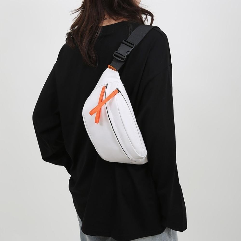Multi-pocket Nylon Waist Bag Adjustable Shoulder Strap Diagonal Shoulder Bag Men Chest Bag  Male