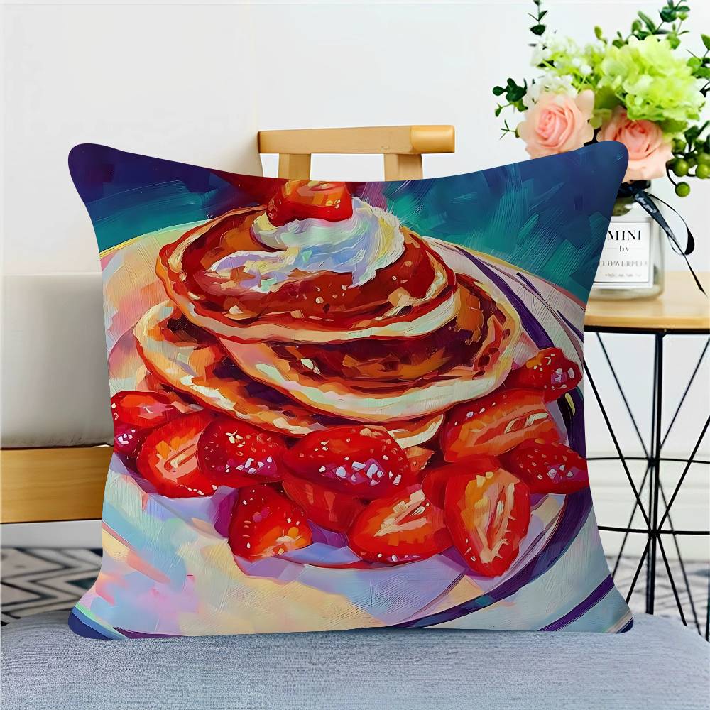 Color Food Art Pillow Cover Sofa Cushion Cover Home Room Decoration Children Gift