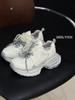 Pearl butterfly dad shoes women's ins tide 2025 early spring new retro platform niche muffin casual sports shoes