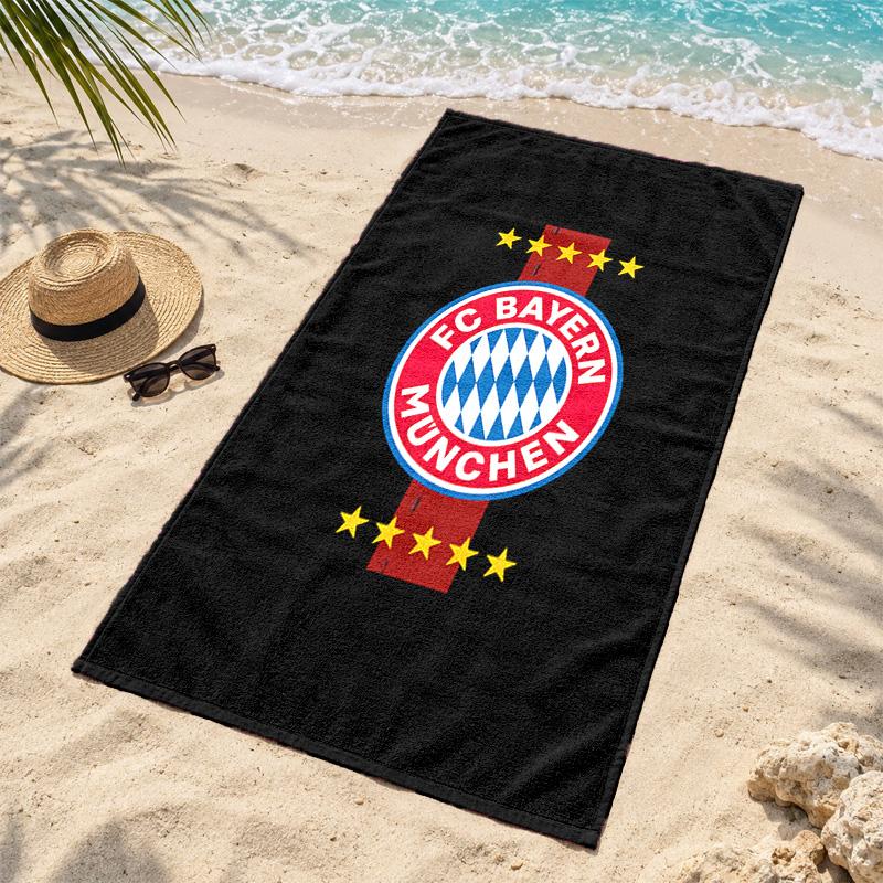 FC Bayern Münih Mikrofiber Plaj Havlusu Hızlı Kuruyan Kum Tutmaz Hafif Seyahat Yüzme Kamp İçin Plaj Havluları