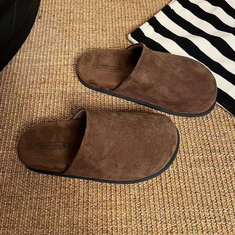 Fashion Flats Women Mules Shoes Suede Casual Slingback Slippers Fashion New Autumn 2025 Dress Cozy Walking Brand Zapatillas De Mujer