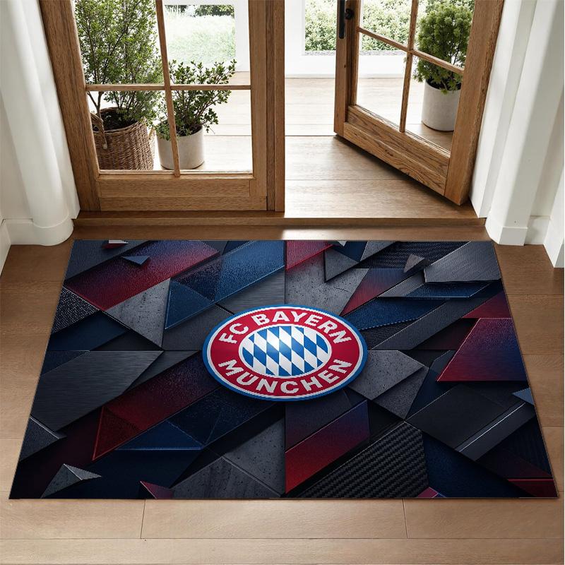 Bayern Munich Design Crystal Velvet Rug Soft Decorative Mat for Bedroom Entrance