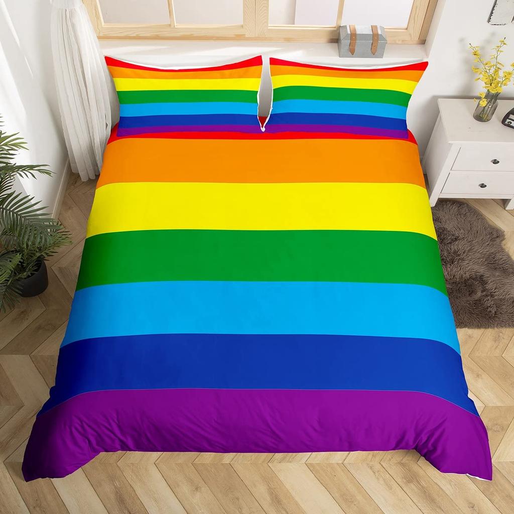 Rainbow Duvet Cover For Kids Boys Girls Queen Lightweight Down Quilt Covers Room Decor 2 Pillowcases 1 Duvet Cover No Comforter