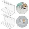 2Pcs Clear Shaving Planner Modern Acrylic Cutlery Stand Durable Countertop Bathroom Shelf for Grooming Tools