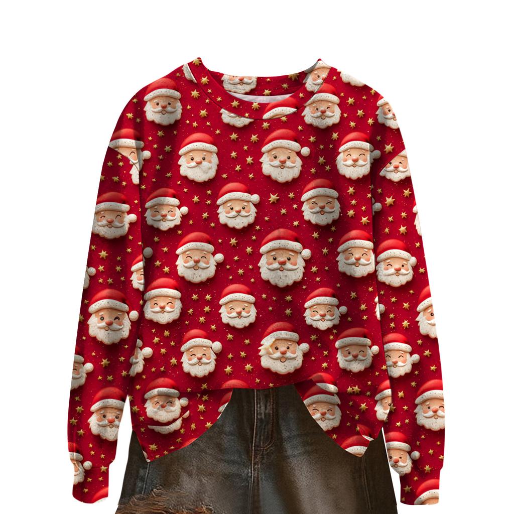 Damenmode Langarm Weihnachten Schneemann Schneeflocke Druck Jacke Strickjacke