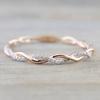 Mode dünne Schnur Twist 925 Silber Ringe Mini Fingerring Mikrodiamant voller Pave-Fassung Adel niedlichen Schmuck für Hochzeit