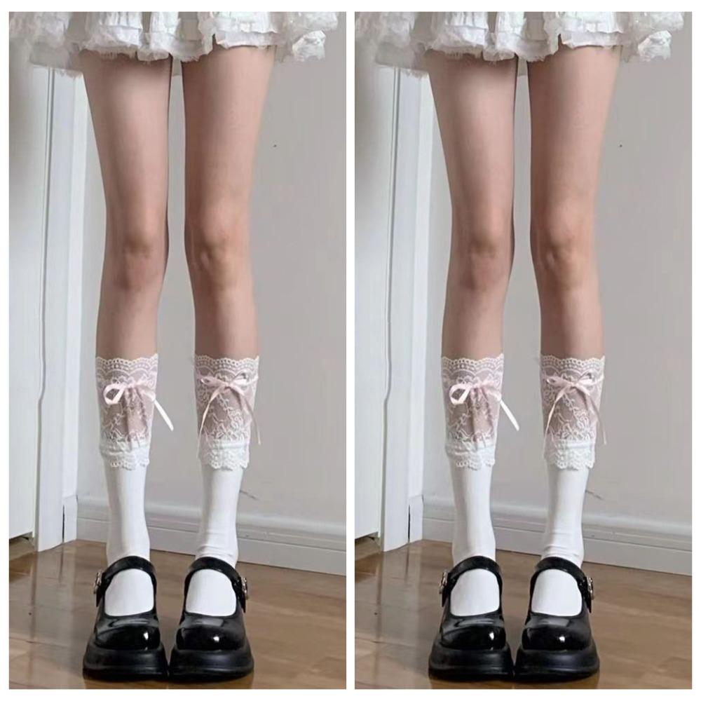 

3Pairs Mesh Summer JK Calf Socks Lolita JK Mid Calf Stockings Spring/Summer