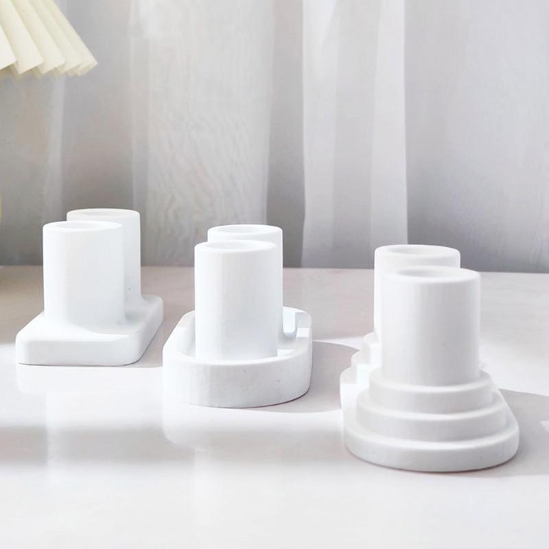 Silikonform für zwei Kerzenständer, Gipsform, Lippenstifthalter, Tablettform für DIY-Schmuckaufbewahrung, Heimdeko