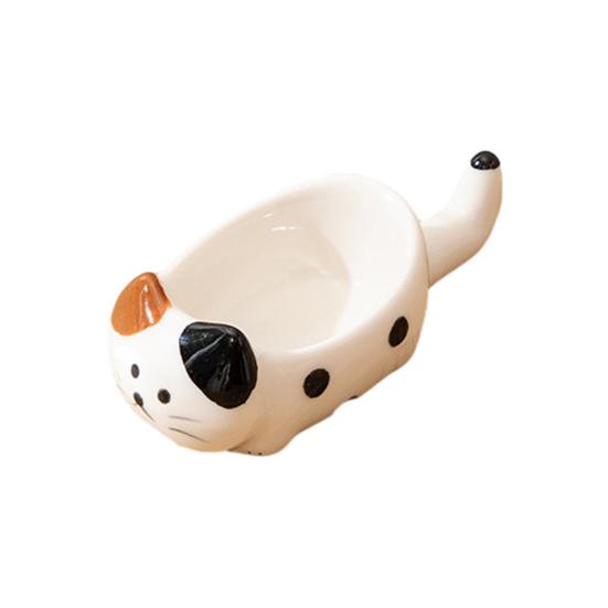 Soy Sauce Dish Cat-Shaped Mini Dipping Bowl Cute Ceramic Plate for Oil Salt Vinegar Sushi Butter Chili Jam Condiments Appetizers