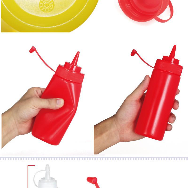 Single-Hole & Three-Hole Squeeze Sauce Bottle for Ketchup & Salad Dressing with Pointed Mouth