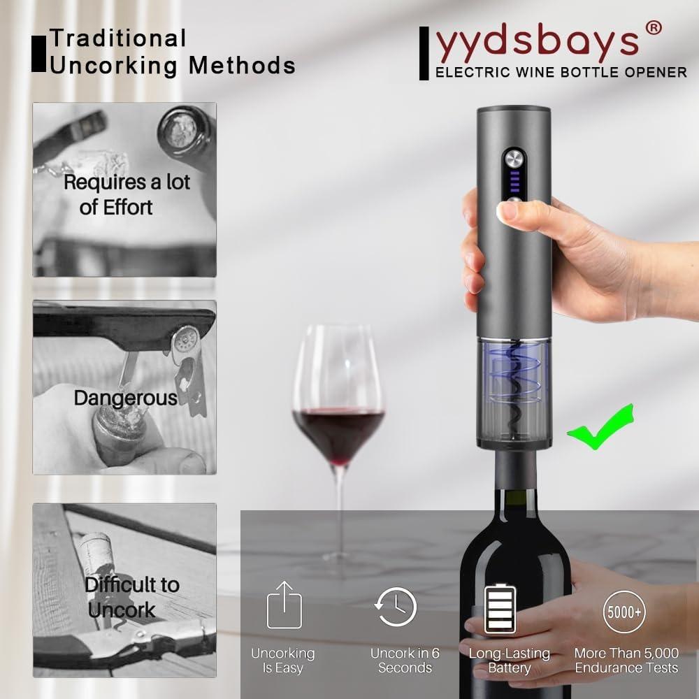 Electric Wine Bottle Opener, Automatic Electronic Bottle Opener, with Book Gift Box