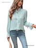 2026 Spring French Ruffle Plaid Women's Shirt - New Arrival
