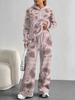 Retro Pattern European And American Autumn And Winter Casual Long-Sleeved Suit Women'S Hooded Sweater Trousers Two-Piece Set