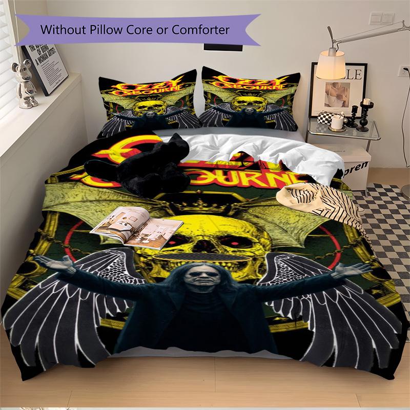 Ozzy Osbourne Dark Wings Print 3Pcs Bedding Setduvet Cover With 2 Bedropillowcase Home Birthday Gift
