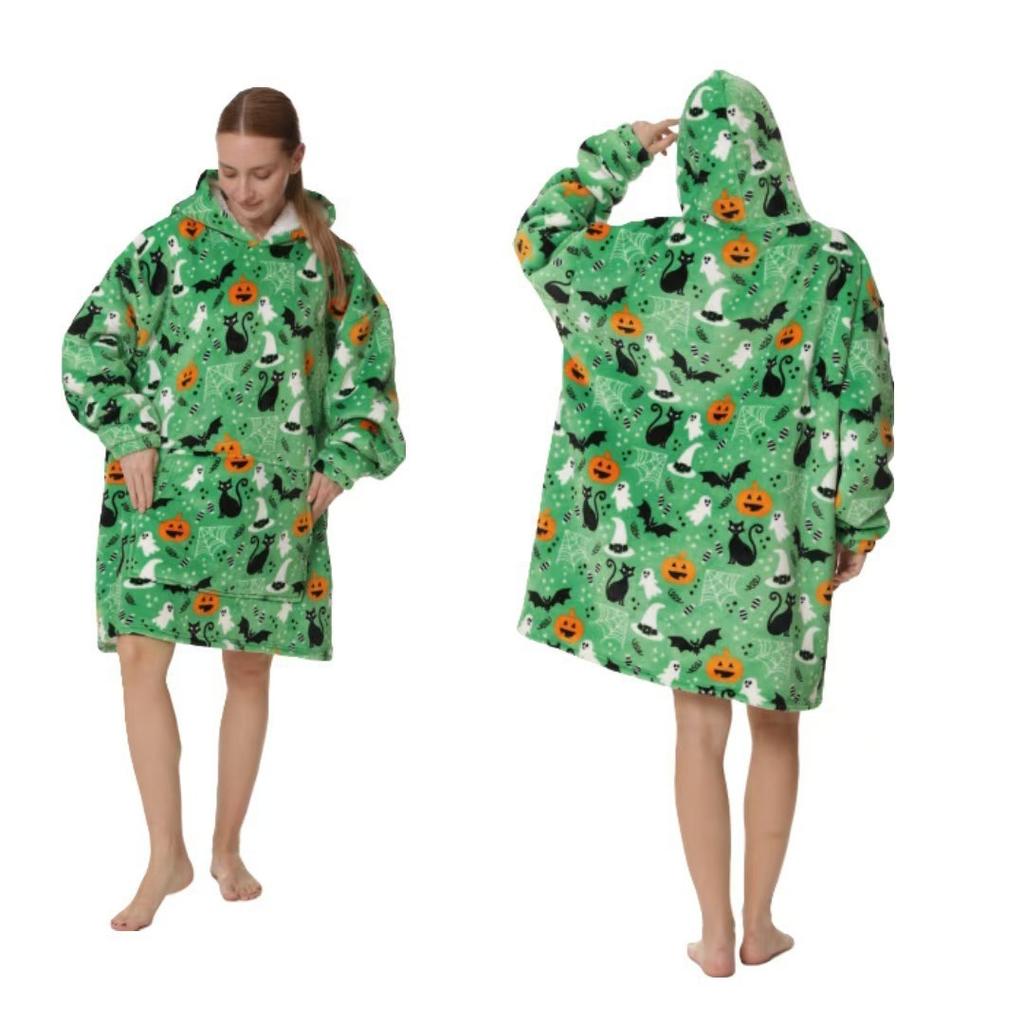 Autumn and winter sports and leisure warm TV blanket senior women's plush soft robe fluffy warm fluffy bathrobe long robe