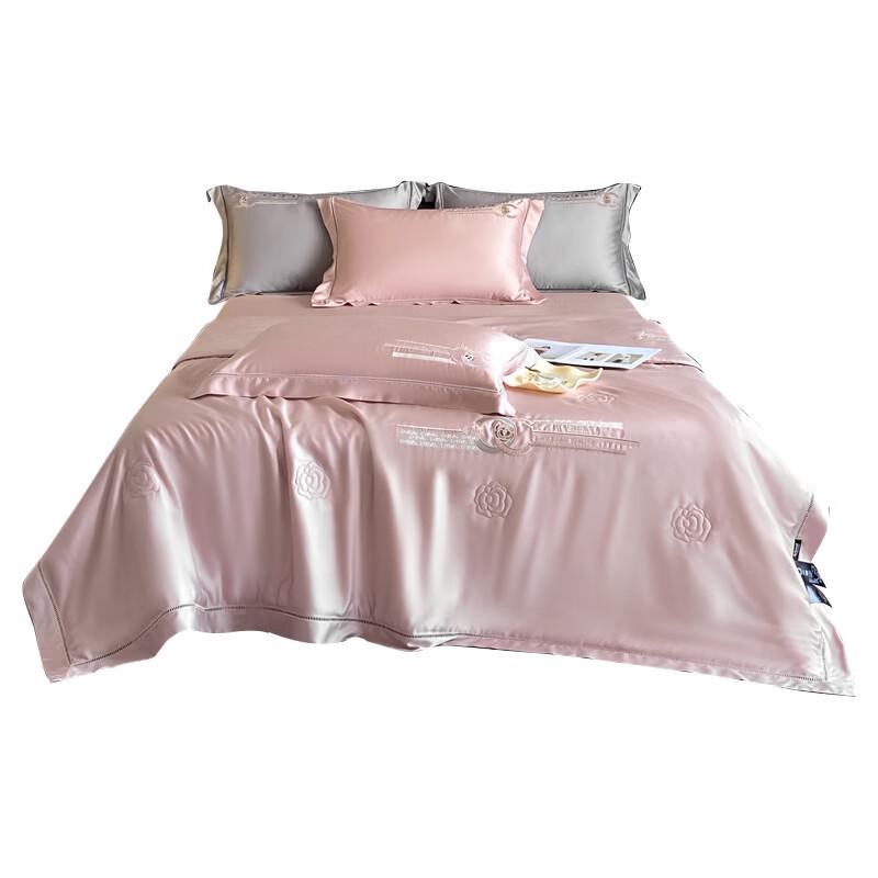 Yiyiai Tencel Summer Quilt with Peacock Embroidery