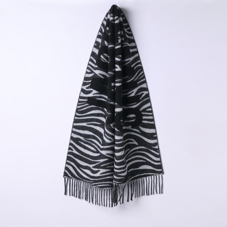 Jacquemus Осень/Зима 2025 Унисекс Шерстяной Жаккардовый Снуд Шарф 200x35CM зебра печати
