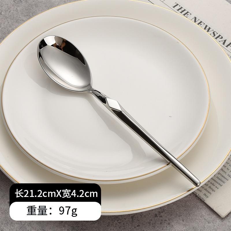 Stainless Steel Knife, Fork and Spoon Five-piece Set Restaurant Steak Knife Thickened Forged Stone Pattern Western Tableware Dessert Spoon and Fork