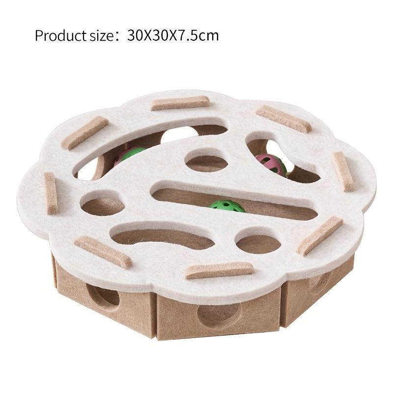 

Interactive Cat Toy with Maze Tunnel & Bell - Felt Material, Geometric Patterns & Paw Prints for Indoor Cats, Stimulates Play & Mental Engagement Round
