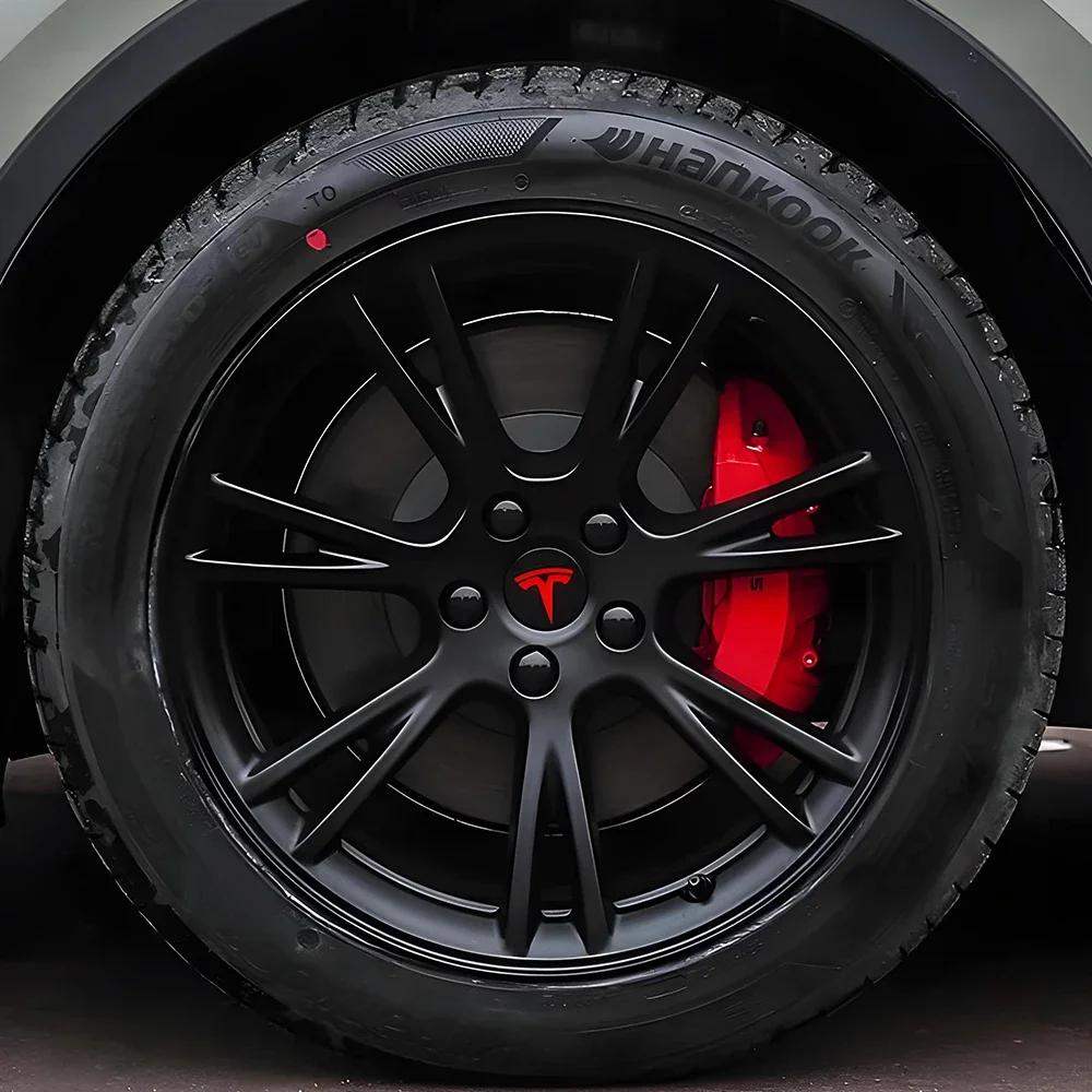 Car Sticker Tesla 4PCS 56mm Car Wheel Center Hub Caps Tire Rim Cover Replacement Decora Auto Accessories For Tesla Model 3 Model