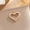 Colored Zircon Love Pendant for Women Fashionable Palace Style Elegant and Versatile Stainless Steel Chain Random Colors