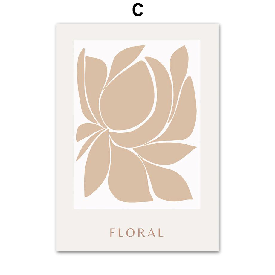 Beige Palm Wave Soft Feather Reeds Lines Nordic Posters Prints Canvas Painting Wall Art Pictures For Living Room Home Decor