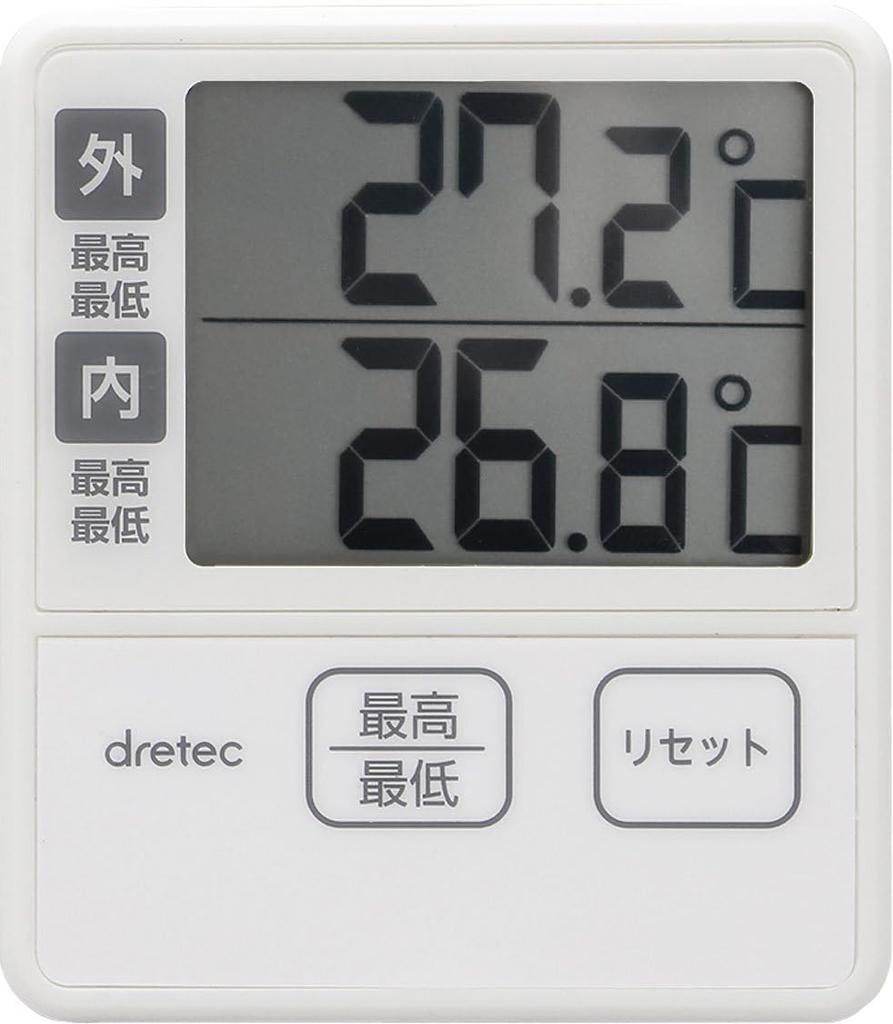 Dretec Digital Wall-Mounted Thermometer, Indoor/Outdoor, Ivory
