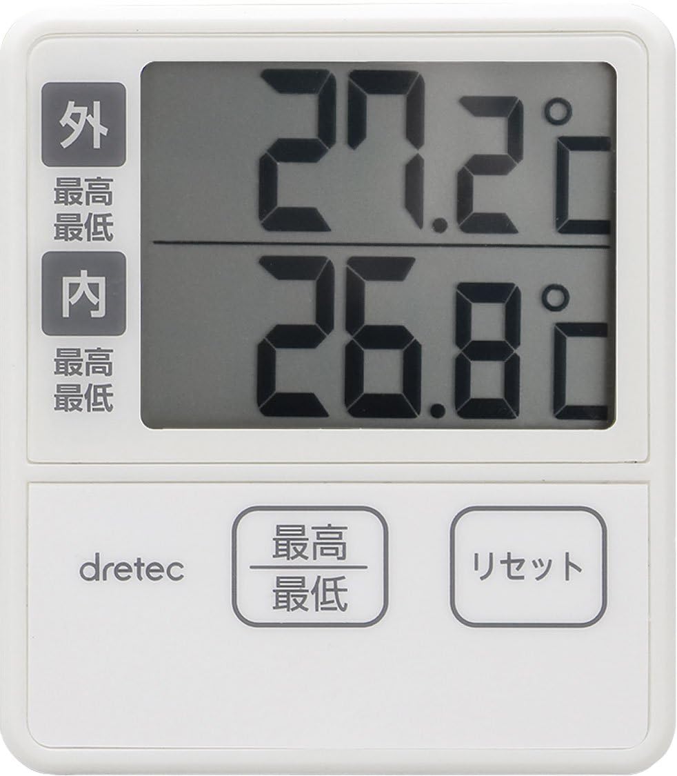 

Dretec Digital Wall-Mounted Thermometer, Indoor/Outdoor, Ivory