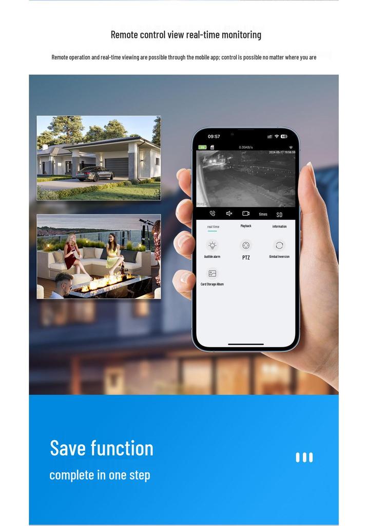 HD Solar PTZ Outdoor Monitoring Camera, WiFi & 4G US/EU Versions, ICSee Compatible.
