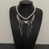 Elegant Rivet Tassel Pearl Choker: Trendy, Cool, and Fashionable Necklace for Women