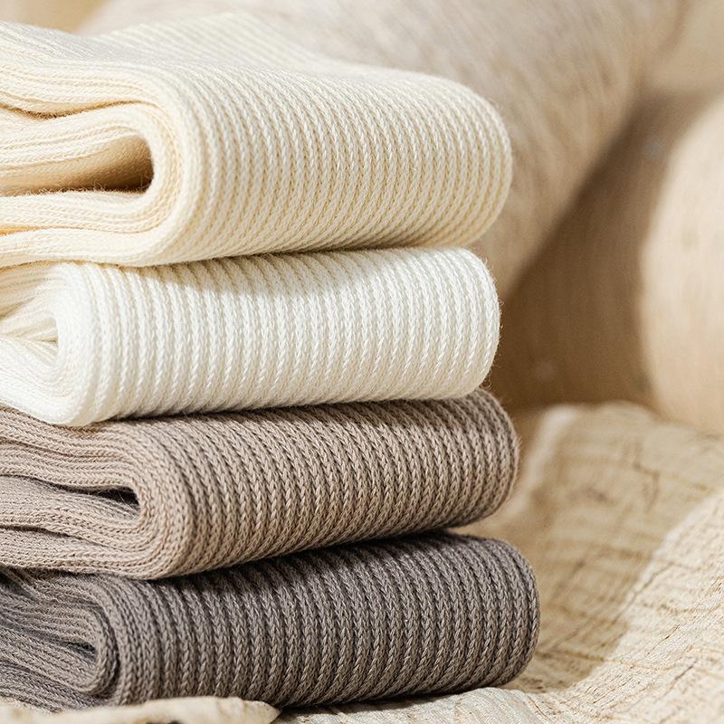 Female Spring and Autumn Leisure All Match Pure Color 10A Antibacterial Deodorant Perspiration Long Five Finger Socks