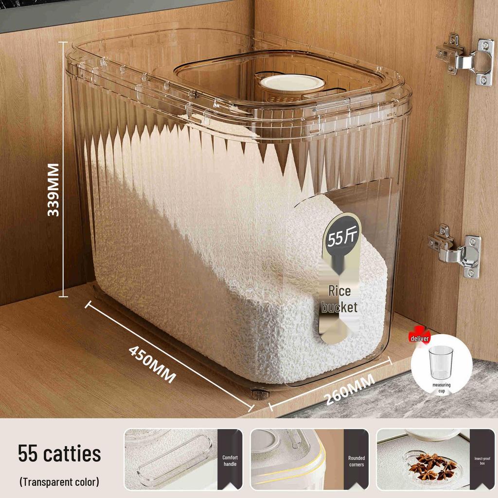 Large Capacity, Airtight Rice and Grain Storage Container - Food Grade, Insect & Moisture-Proof